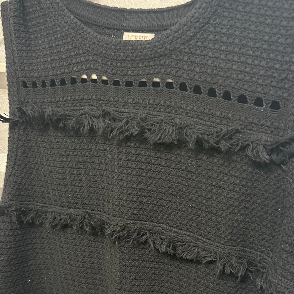 J. Crew Crochet Fringe‎ Sweater Tank Top Women XXL Office Contemporary Evening